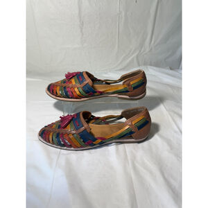 Agave Girl Huarche Leather Rainbow Mexican Sandal Size 9